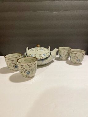 Pier 1 Imports Tomoko Hand-Painted Floral Porcelain Tea Set